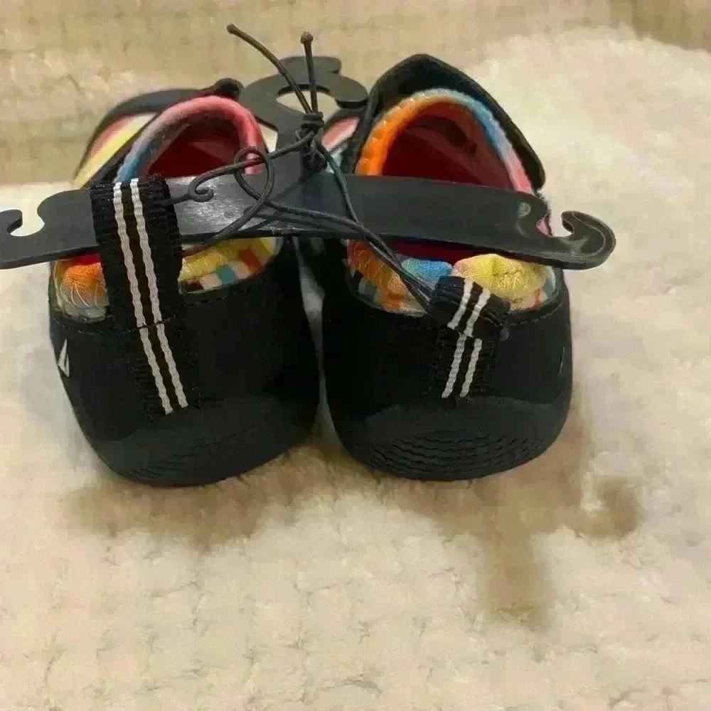 Nautica Girl Toddler water shoes adjustable with Velcro striped shoes size 5